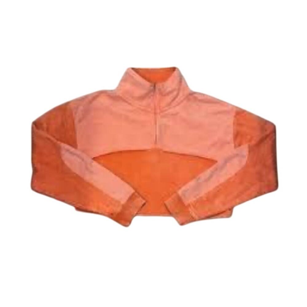 Urban Outfitters OUT FROM UNDER Quarter Zip Cropped Sweatshirt Medium / M Orange